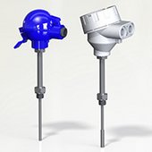 5 Kierteellinen lämpötila-anturi kaulaputkella ja mittauselementillä